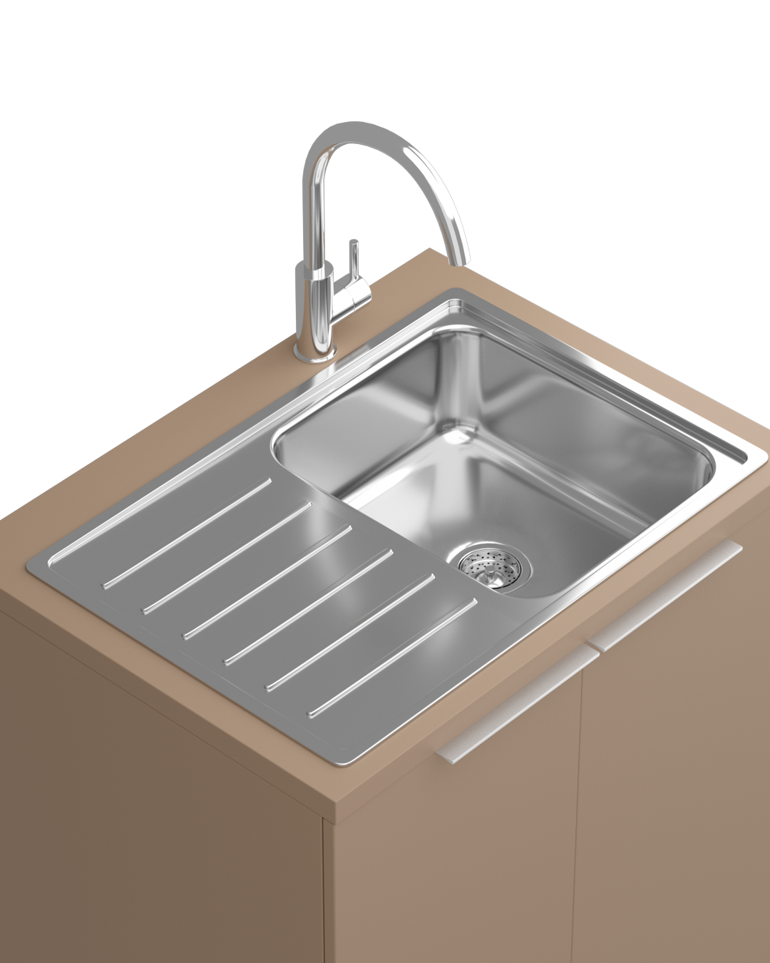 Colorbar sink - Beige wash cabinet - Chrome basin
